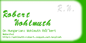 robert wohlmuth business card